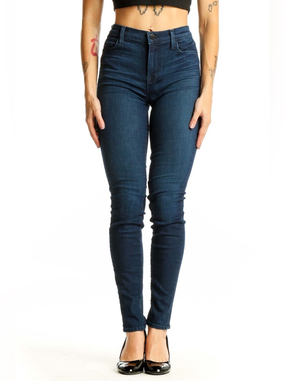 NWT J Brand Figure Hugging Mid Rise Stretchy Dark Wash Skinny Jeans Size 26